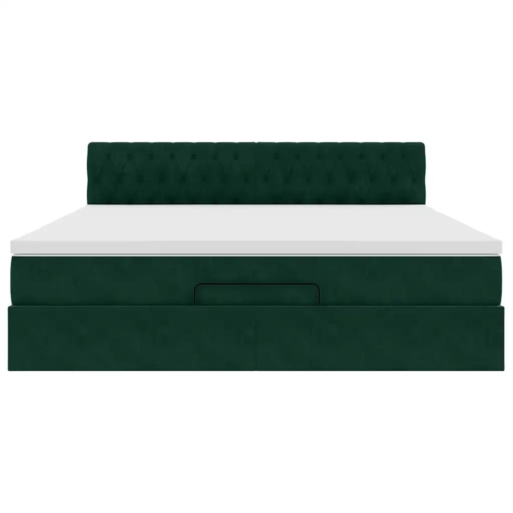 Struttura Letto Pouf con Materasso 160x200 cm in Velluto