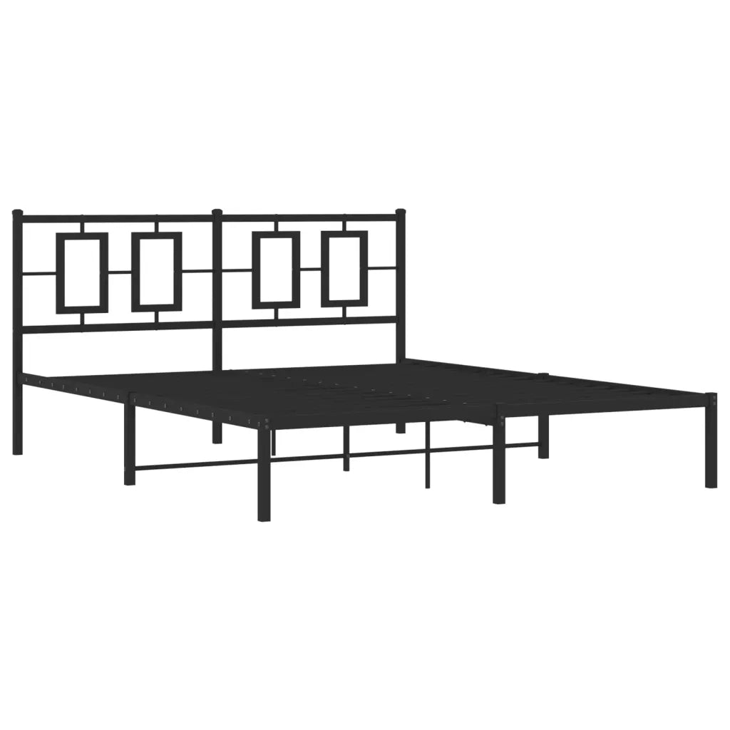 Giroletto con Testiera in Metallo Nero 150x200 cm 374243