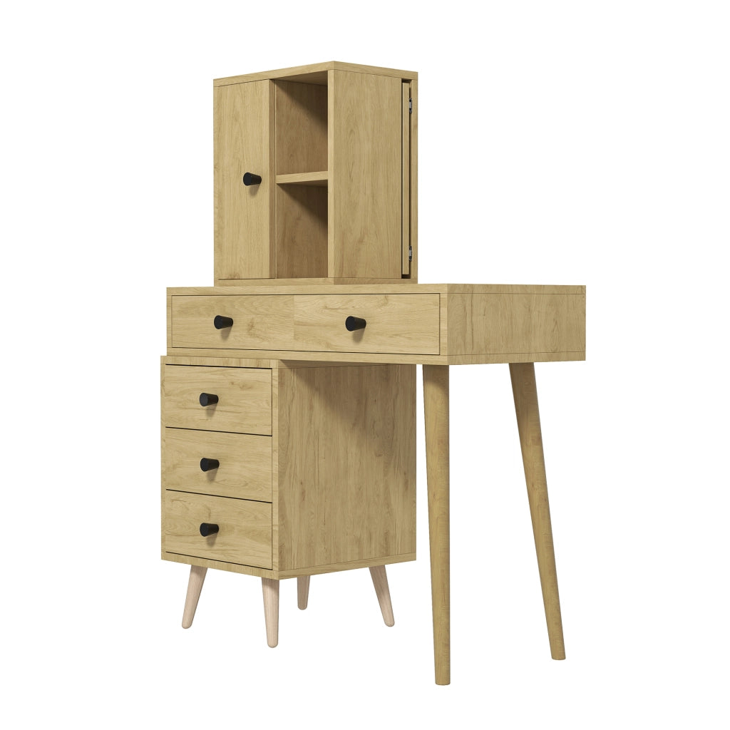 Scrivania con cassetti ¨C Minimal ¨C rovere multistrato 90x50x75cm