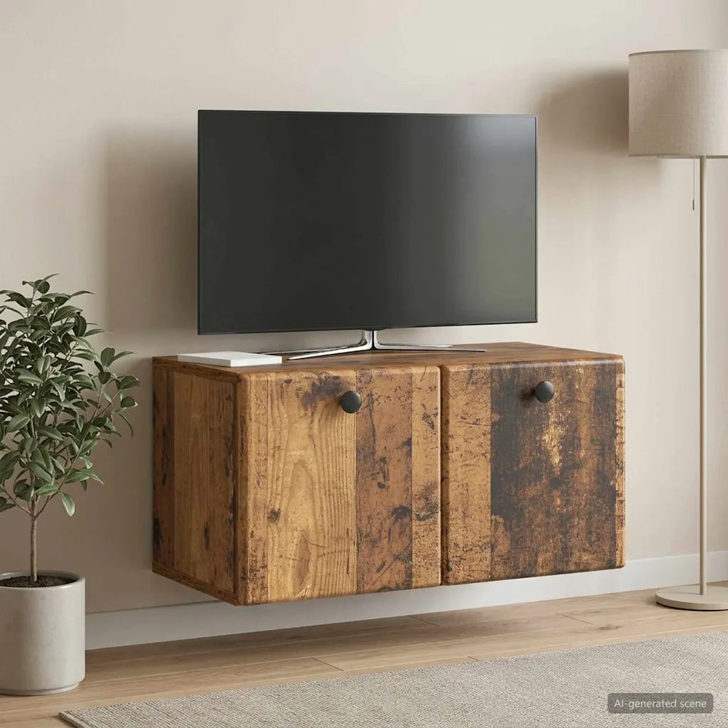 Mobile Porta TV da Muro 59,5 x 31 x 30 cm Legno antico 899223