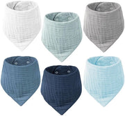 Set di 6 pezzi di fasce muslin per bambini, fazzoletti muslin a forma di triangolo, superassorbenti, fazzoletti per bambini e piccoli, in cotone biologico.