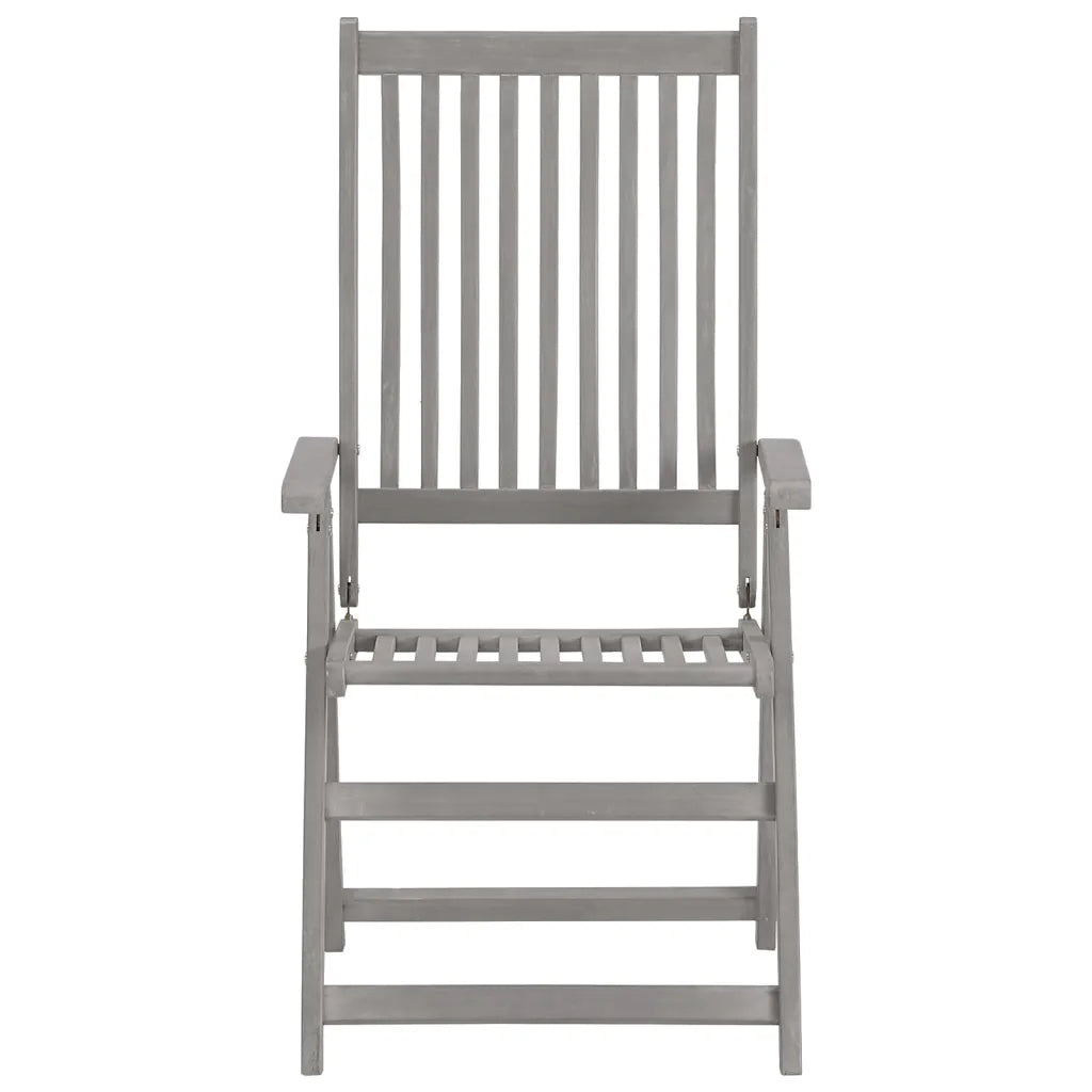 Set Pranzo da Giardino 5 pz in Legno Massello di Acacia Grigio cod mxl 40917