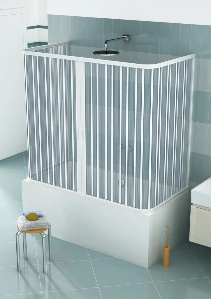 Sopravasca 3 Lati 70x170x70 cm 2 Ante a Soffietto in PVC H150 Caldoni UFO Bianco