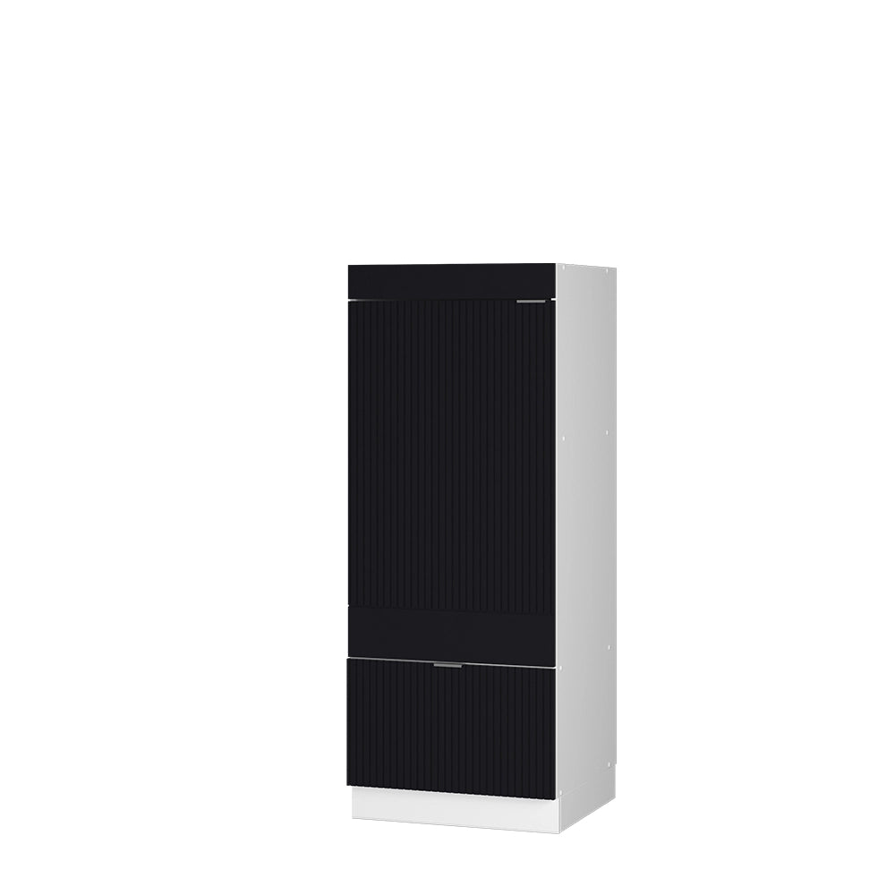 Mobile cucina microonde Fame-Line Nero rigato/Bianco 60 cm Vicco
