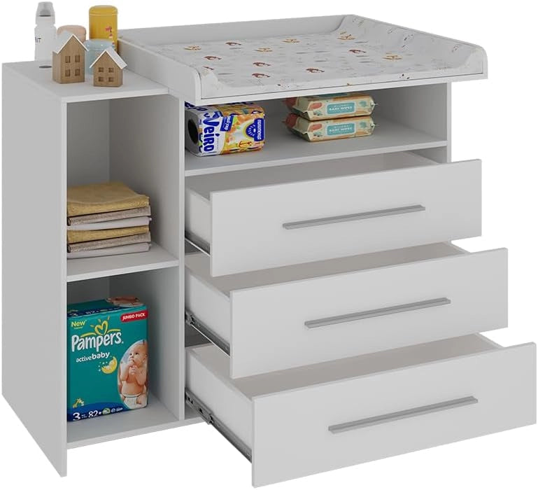 Fasciatoio Paula, Bianco, 110 x 93.5 cm con fasciatoio