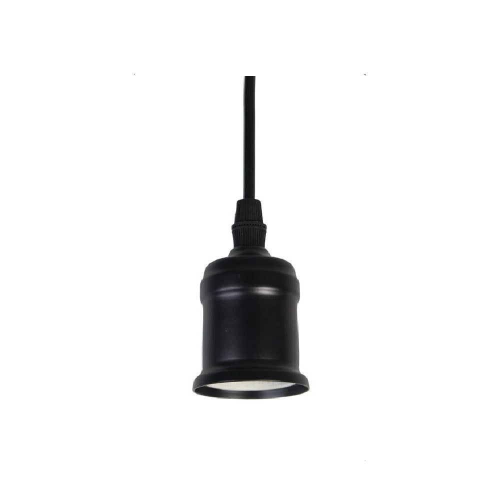 Trade Shop - Portalampada E27 A Sospensione Lampadario Pendente Porta Lampada 1,2 Metri E27-a - Nero