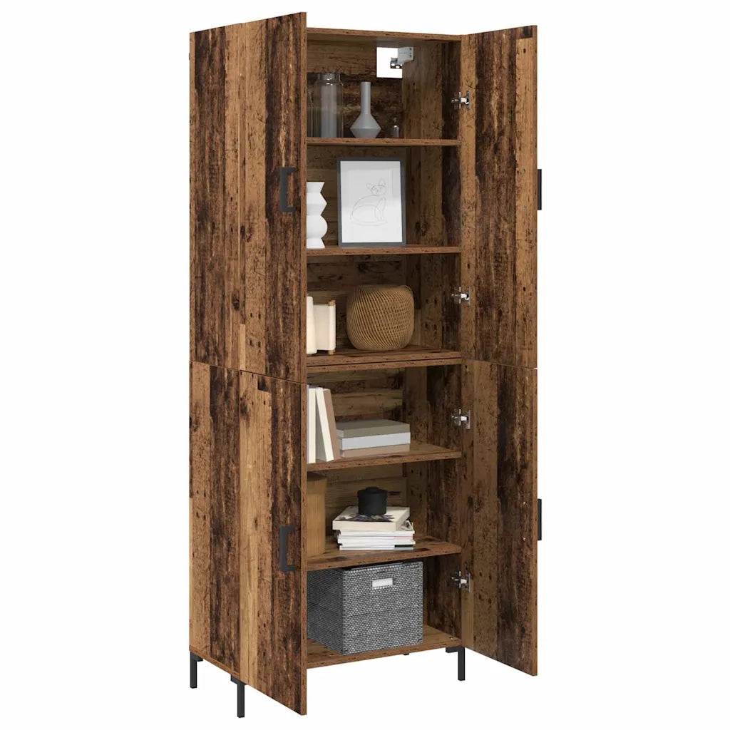 vidaXL Credenza Legno vecchio 69,5 x 34 x 180 cm Legno multistrato