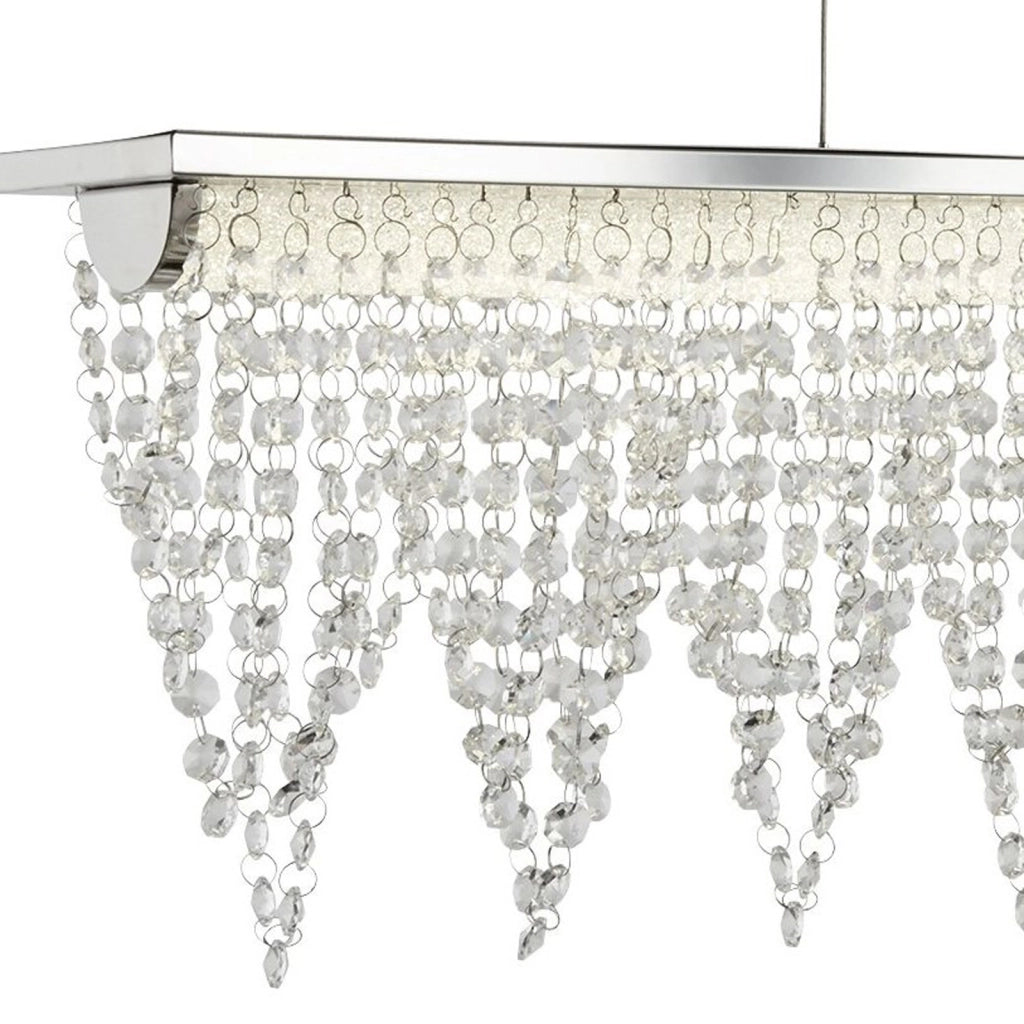 Lampadario Contemporaneo Drape Acciaio Cromo Vetro Trasparente Led 21W 4000K
