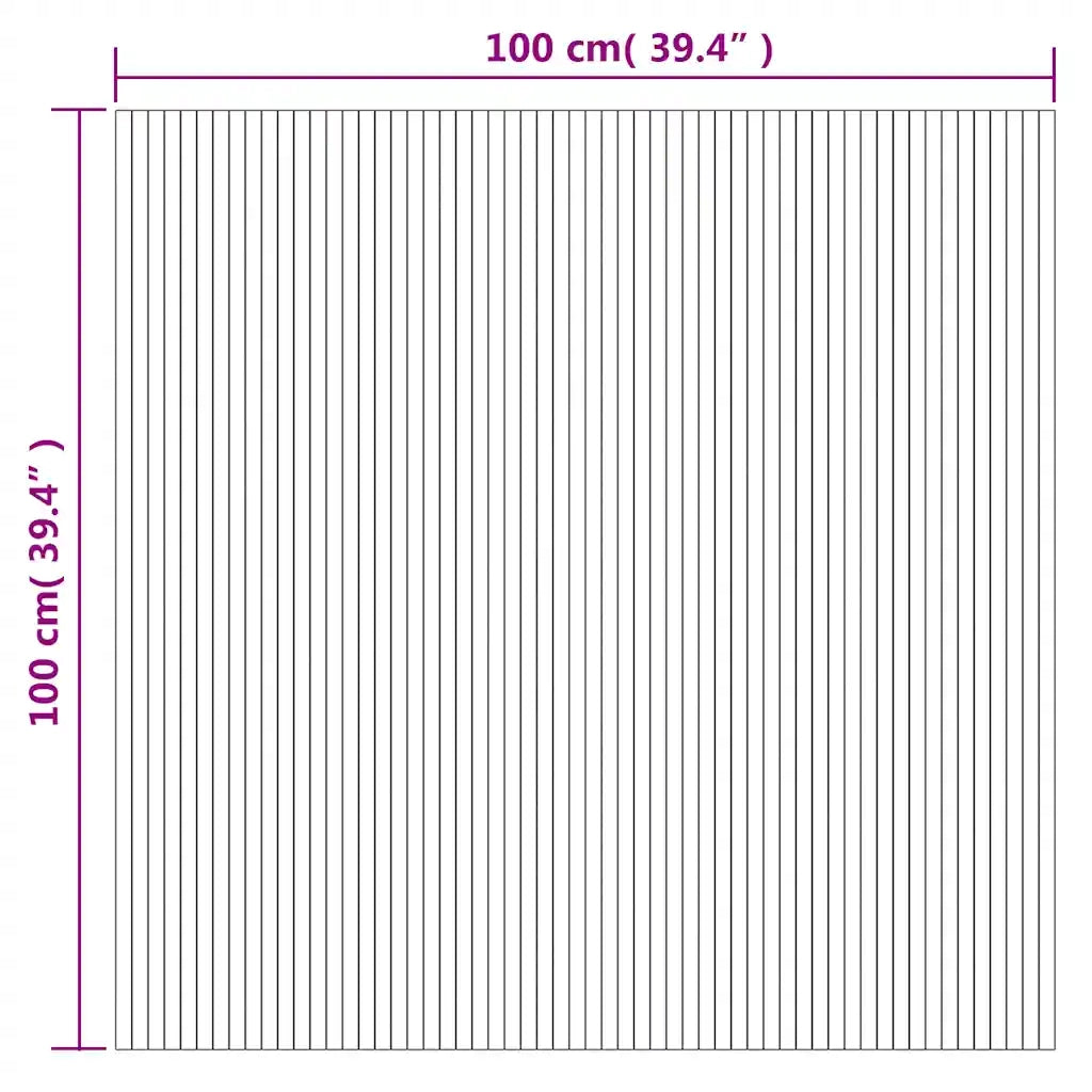 Tappeto del soggiorno | Tappeto Rettangolare Nero 100x100 cm in Bamb¨´