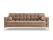 Cosmopolitan Design - Divano "Bali" 4 posti in velluto beige 