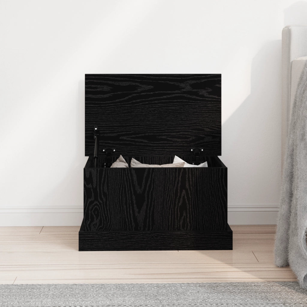 Scatola di stoccaggio  Nero Rovere 50x30x28 cm Legno ingegnerizzato