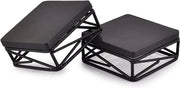 Set di Supporti per Dessert in Legno Rustico e Metallo Geometrico Nero da 2 Pezzi - Display per Dessert Moderno (1016 cm x 1016 cm x 444 cm)