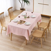 Tappeto per tavolo impermeabile stile lino | Protezione contro le macchie, lavabile | Tappeto per tavolo esterno, tappeto per tavolo da giardino | Rosa - 110x140 cm