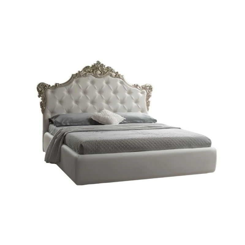 Letto matrimoniale Savoia bianco con contenitore