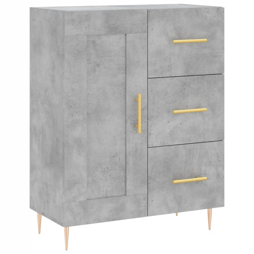 Credenza Grigio Cemento 69,5x34x180 cm in Legno Multistrato