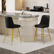 SGABELLI BAR Set da 2 pezzi h 100 cm in PU nero e metallo oro