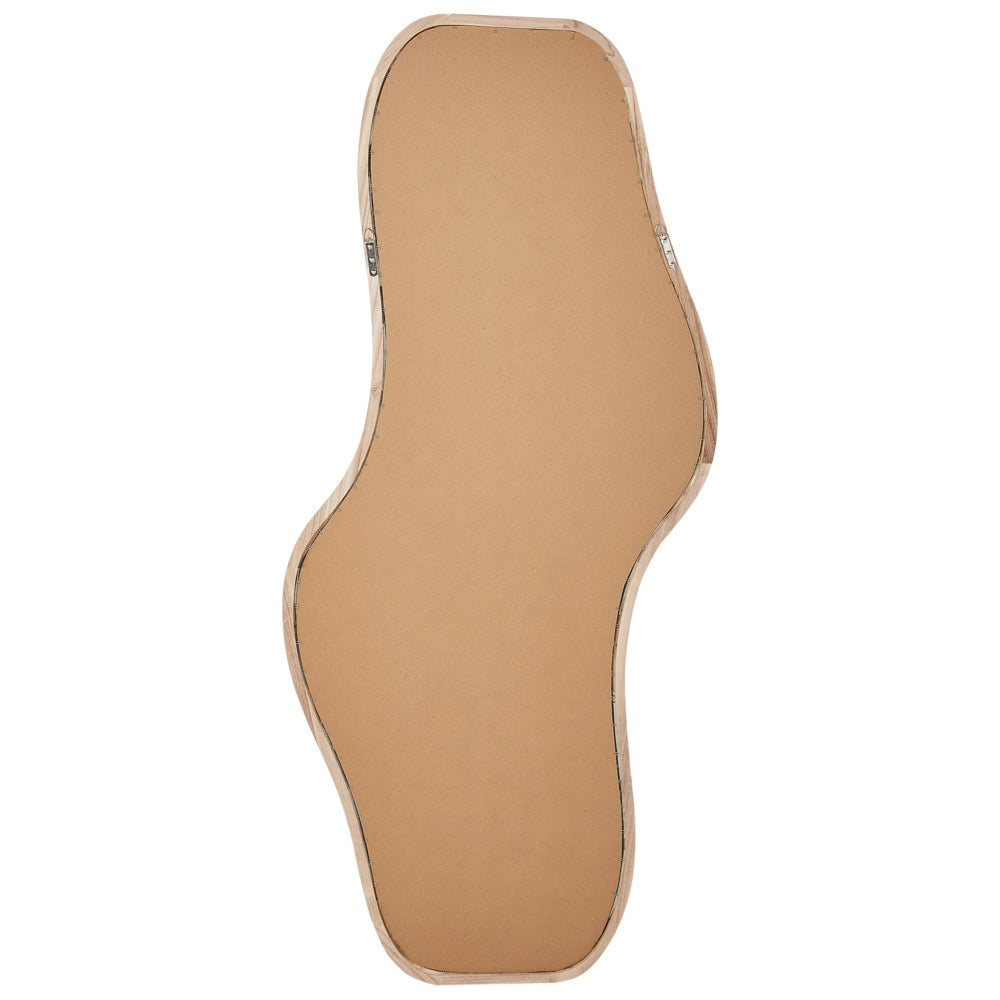 Specchio da parete in legno di Paulownia chiaro 79 x 180 cm Forma irregolare con ganci Decorazione da parete in stile moderno