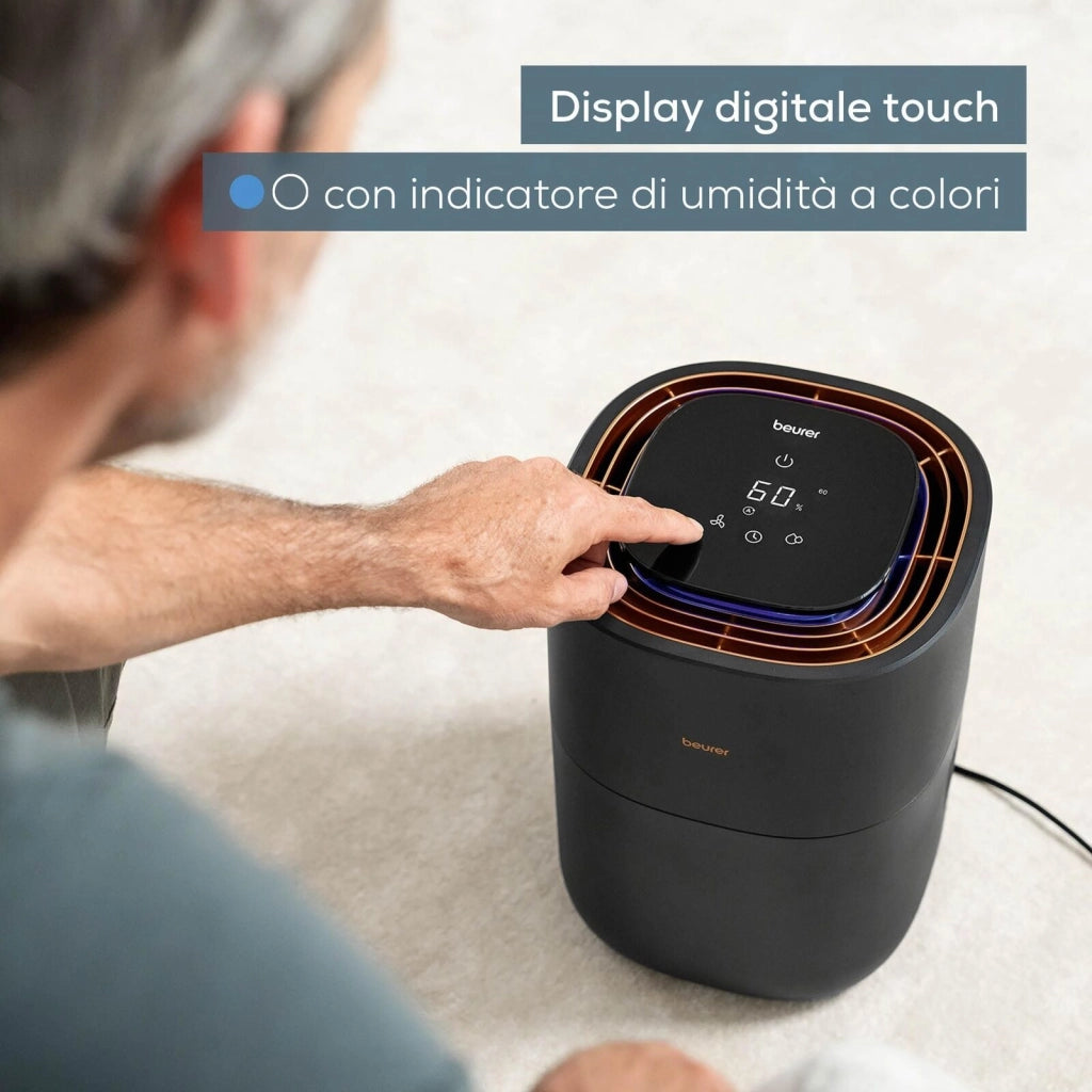 Beurer Umidificatore LB 300 Plus con Tecnologia di Evaporazione a Freddo ad Alta Efficienza Energetica, Indicatore di Umidità, Funzione di Asciugatura del Filtro Igienico, per Ambienti Fino a 45 m²