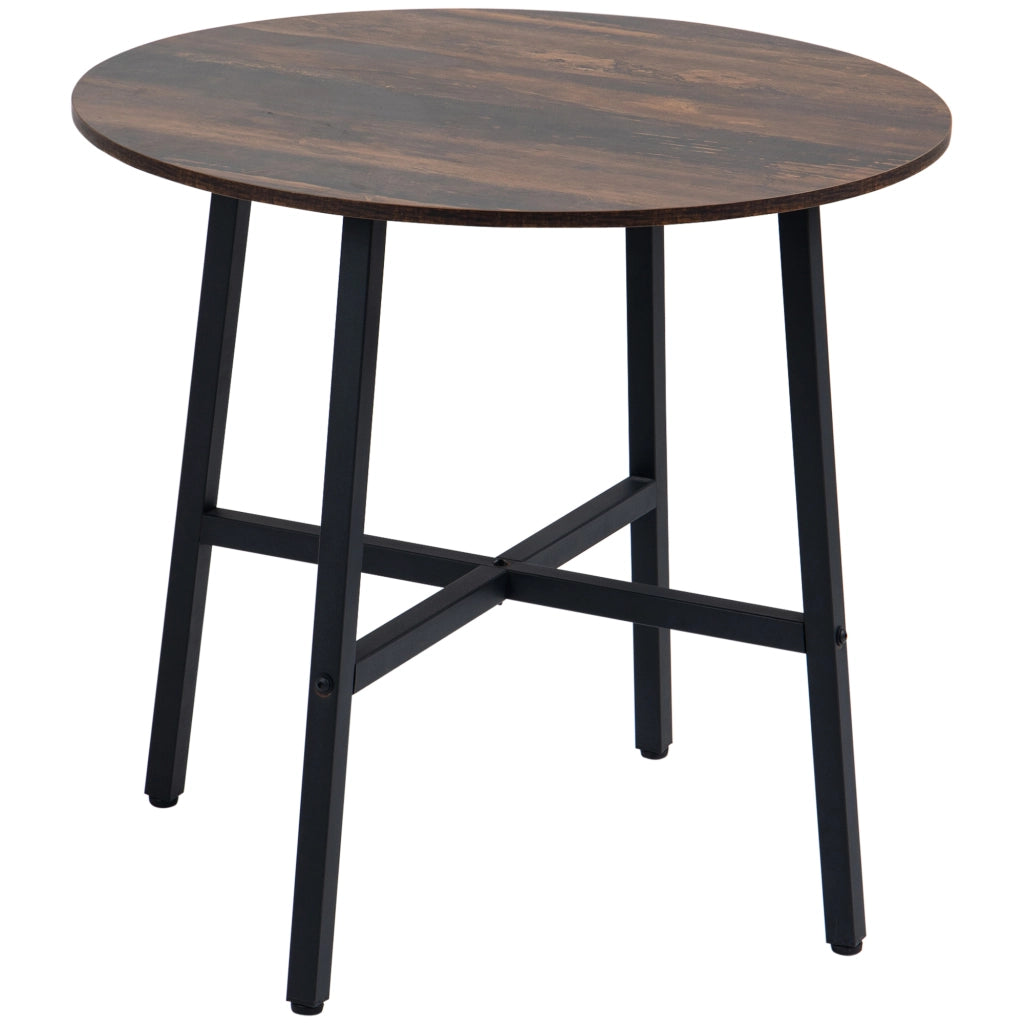 Tavolo da Pranzo Rotondo per 4 Persone ¨C Zephmum ¨C Legno, Acciaio, ?80x76 cm