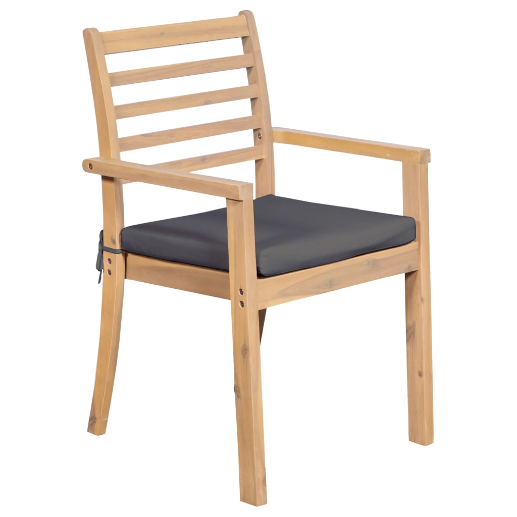 Set di mobili da giardino allungabili 180/240cm PADAR in legno di acacia 8 posti - cuscini grigi