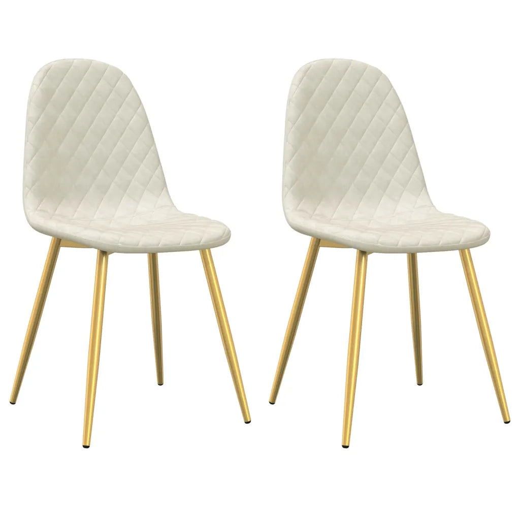 Sedie da Pranzo 2 pz Bianco Crema in Vellutocod mxl 71449