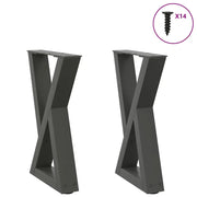 Gambe per tavolino 2 pz Antracite 38x(42-43,3) cm Acciaio
