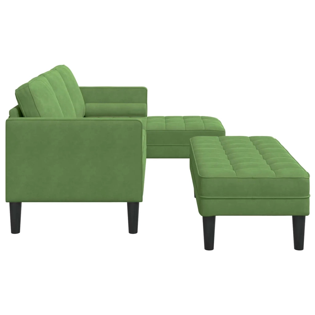 Set di divani con cuscino 2 pcs Verde chiaro Poliestere 3329267