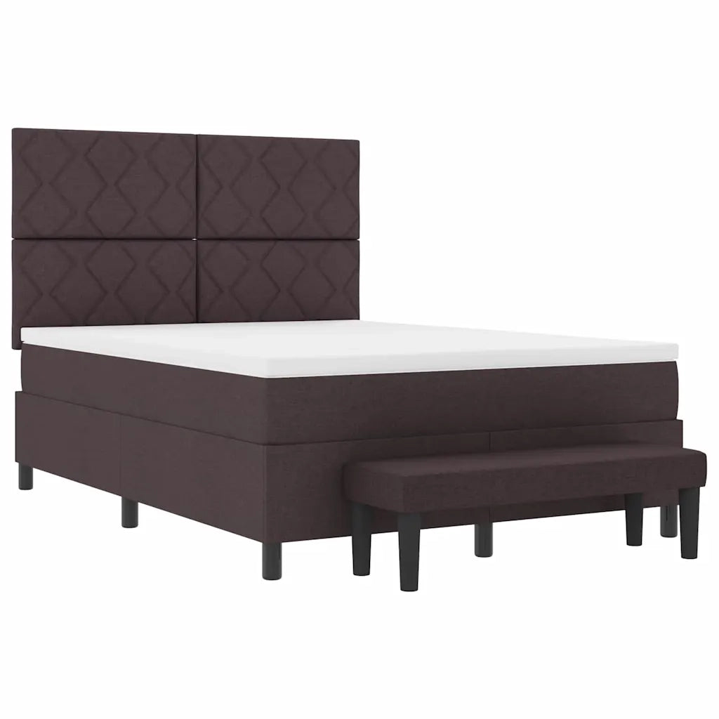 Letto a molle con materasso Marrone Scuro 140 x 190 cm Tessuto 3344145