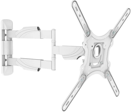 Supporto per schermo per parete per TV da 26, 27, 29, 30, 32, 34, 36, 37, 39, 40, 42, 43 pollici (massimo 200 x 200 VESA) con garanzia a vita, 610 mm, sottile, inclinabile e girevole, bianco