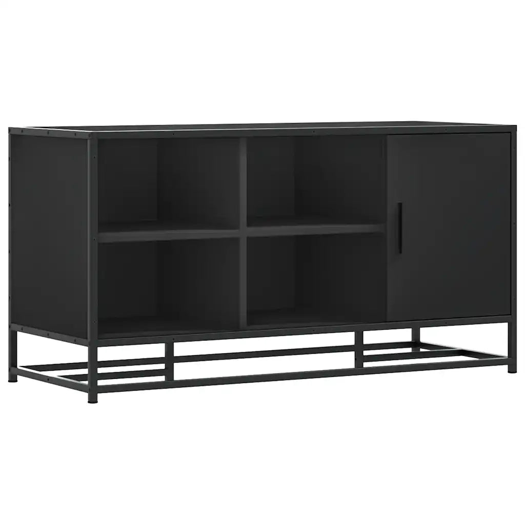 Scarpiera Nera 100x40x53,5 cm in Truciolato e Metallo 849214