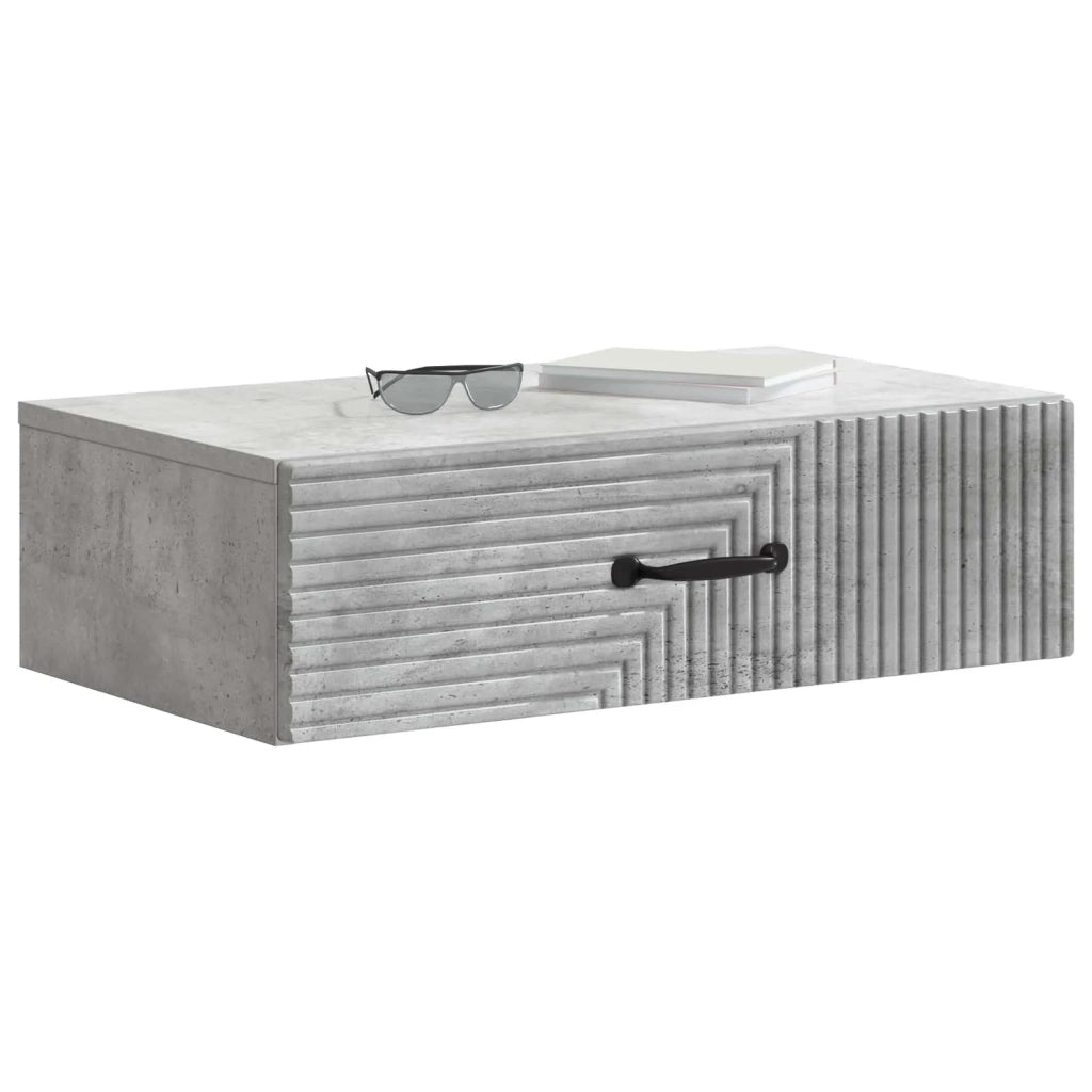 Tavolino da Parete Laterale Grigio Cemento 59 x 34,5 x 17 cm 898658