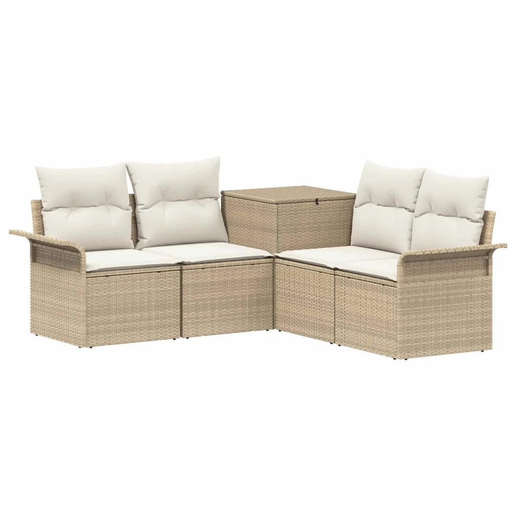 Set di divani 5 pz Beige e Bianco Crema 3447742