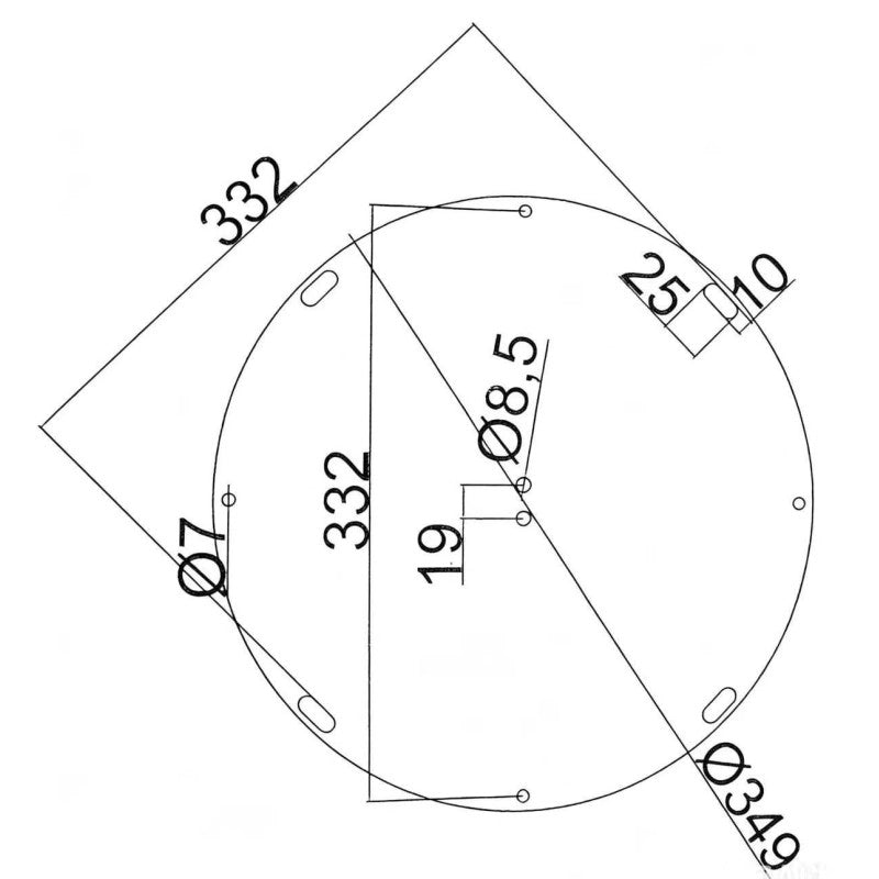 Base Tavolo Acciaio Percy Antracite Tondo Cm ø50h73,5