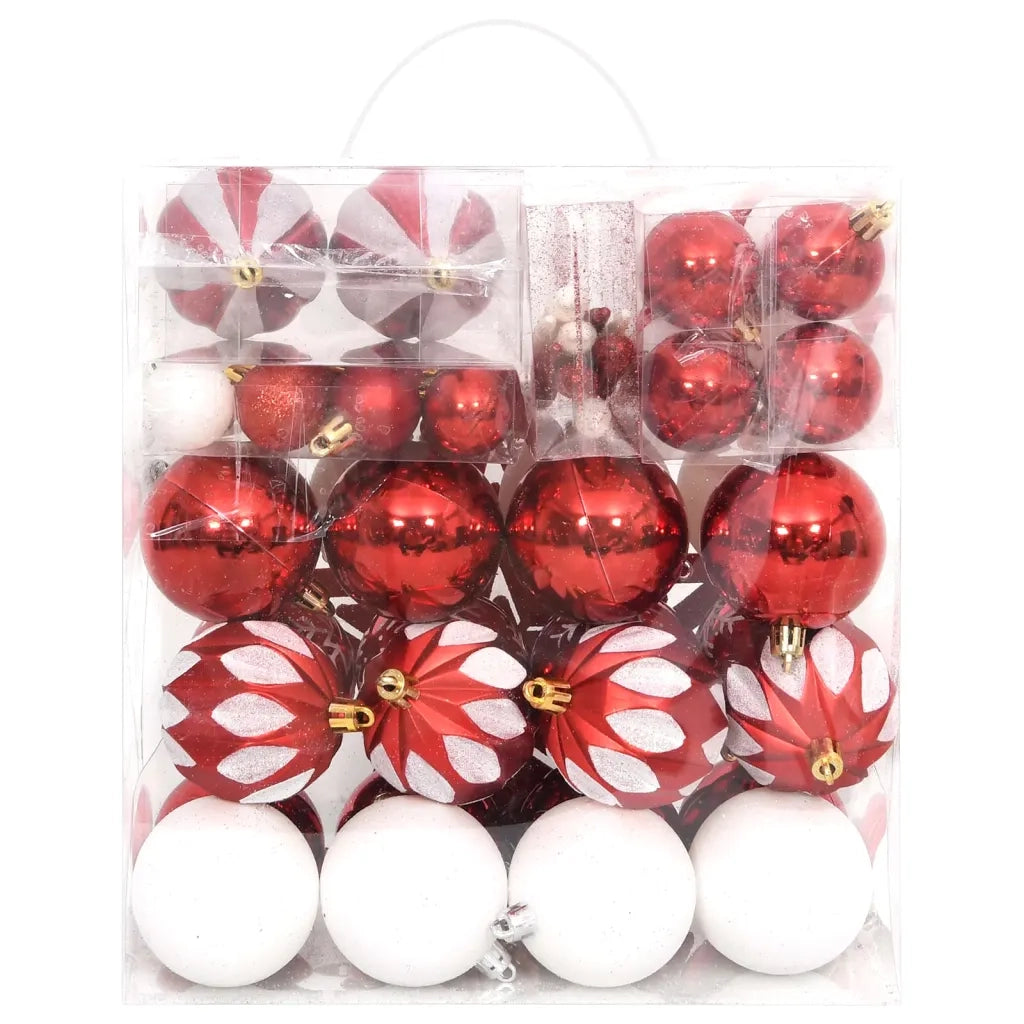 Set Addobbi di Natale 64 pz Rosso e Bianco CFW5599449