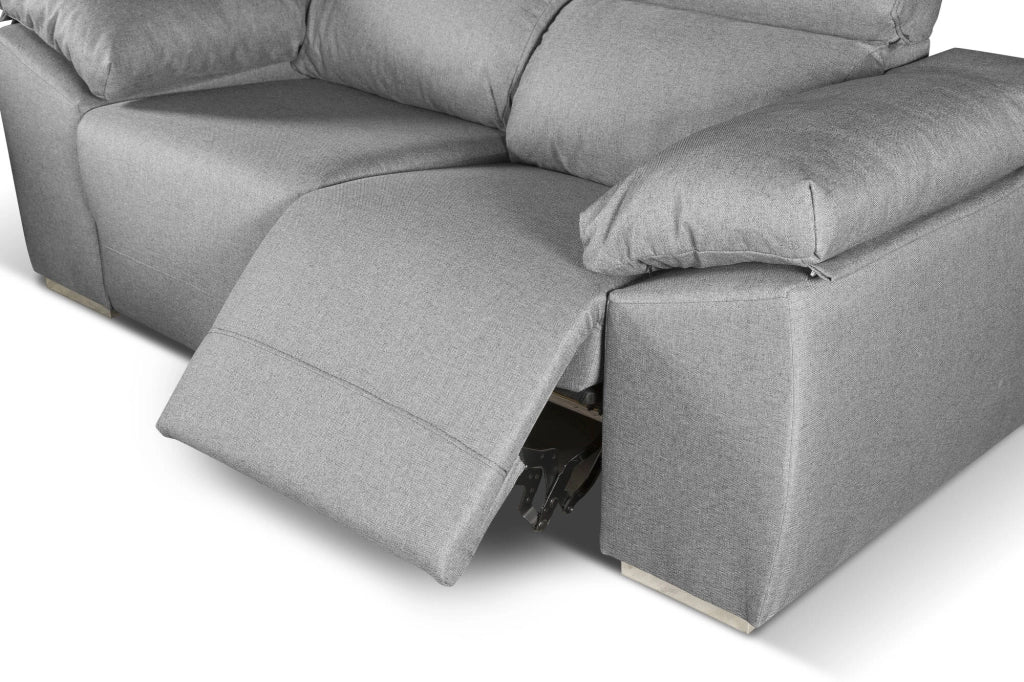 Divano fisso Astrice, SofÃ  in tessuto imbottito a 2 posti, Divano motorizzato, Multiposizione e reclinabile, 160x100h100 cm, Grigio