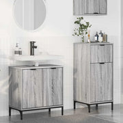Set di mobili per il bagno con cassetto 2 pcs Grigio Sonoma 3393099