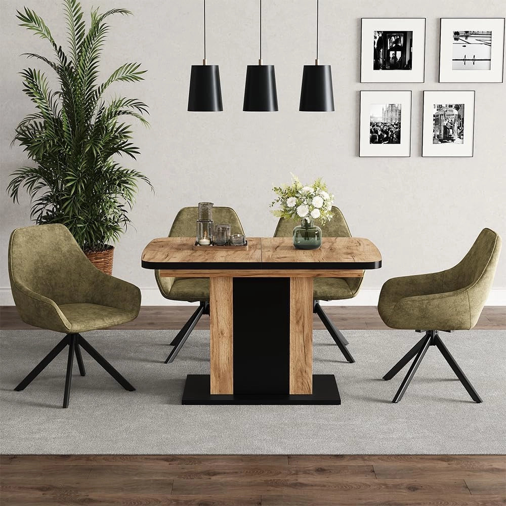 tavolo da pranzo allungabile Fenaro, Quercia dorata, 120 x 80 cm, allungabile con estrazione sincronizzata per lunghezza tavolo variabile