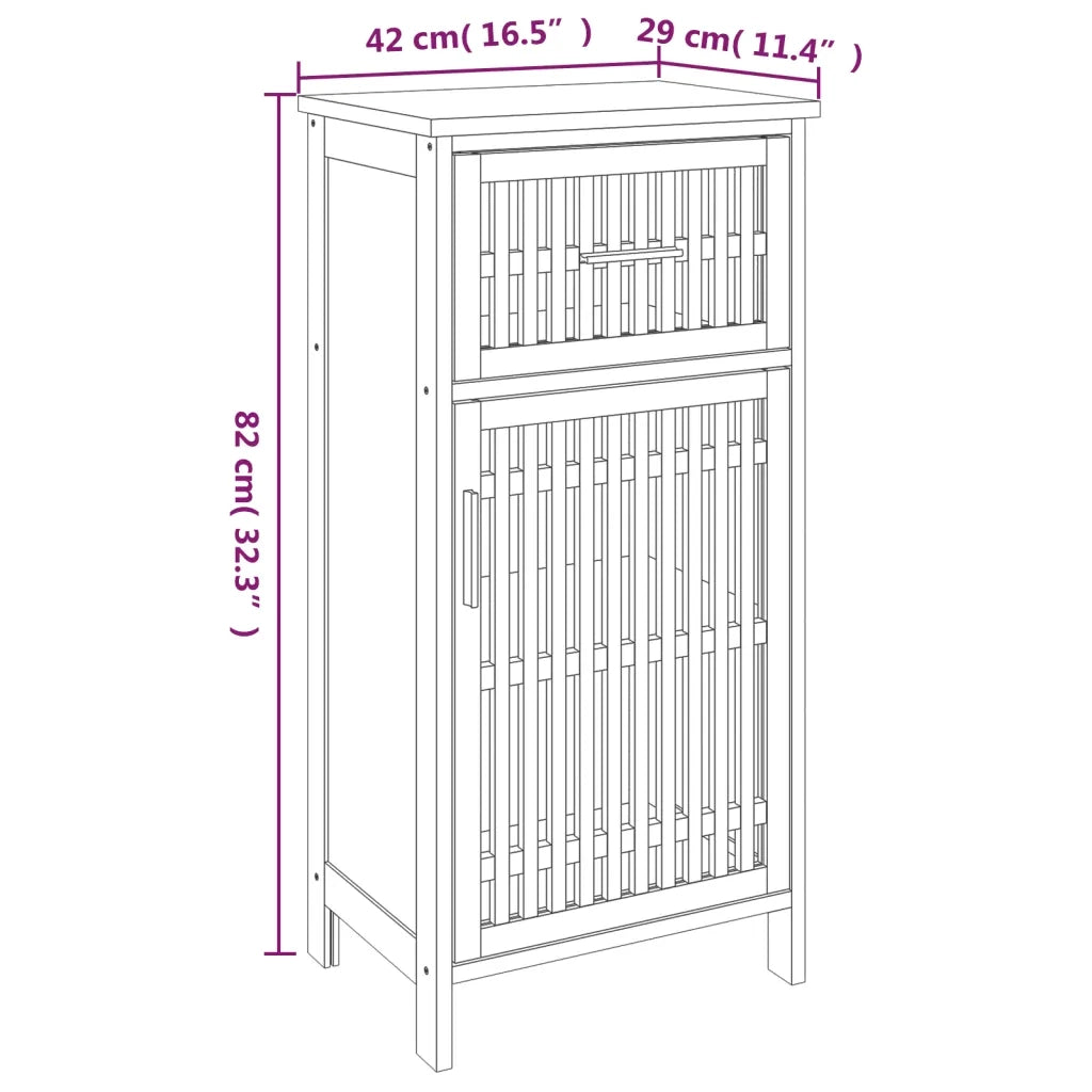 Armadietto da Bagno | Armadio da bagno 42x29x82 cm in Legno Massello di Noce