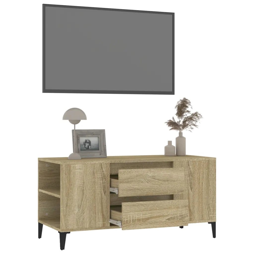 Mobile Porta TV Rovere Sonoma 102x44,5x50 cm Legno Multistrato cod mxl 26684