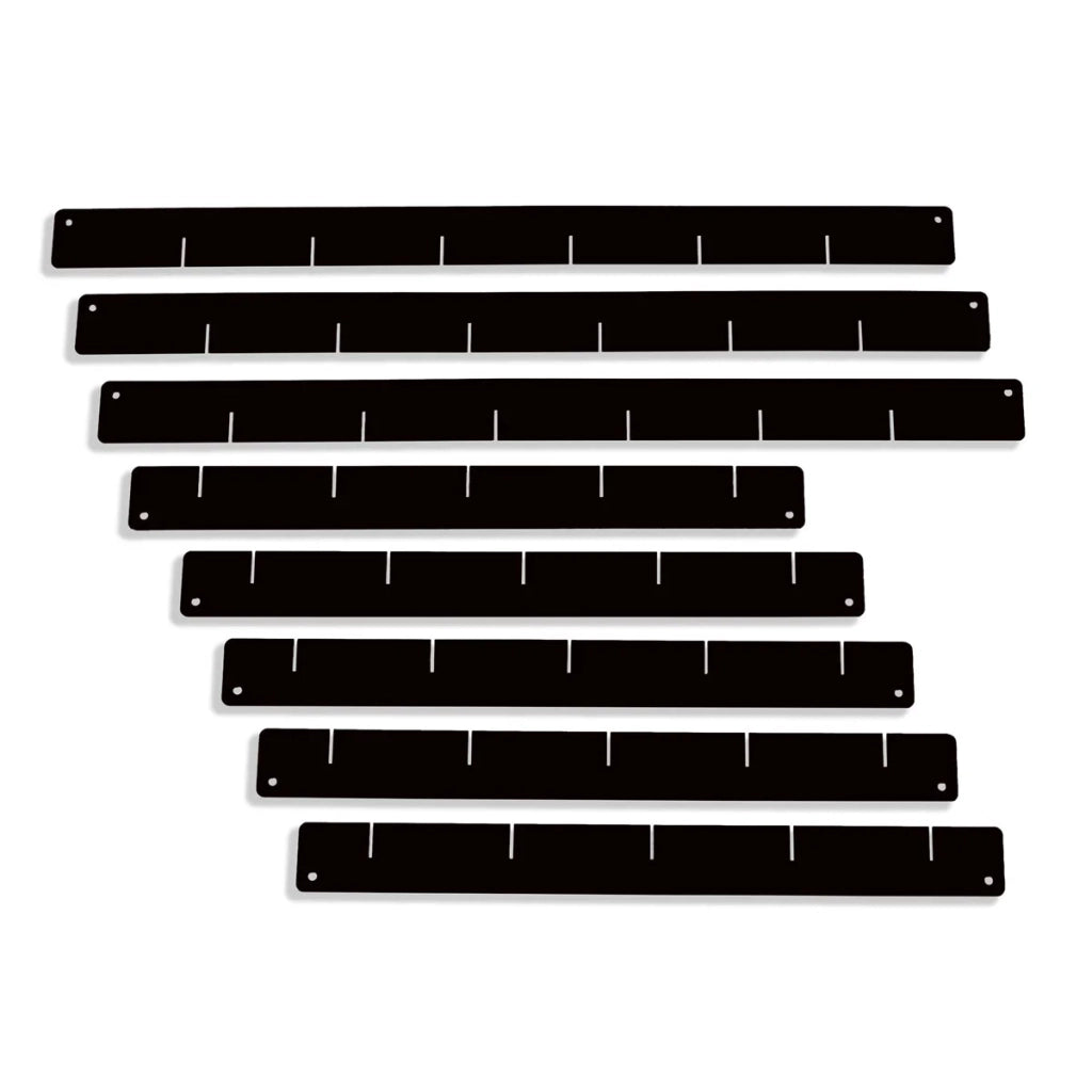 Divisori per cassetti, set nero, per carrelli da officina