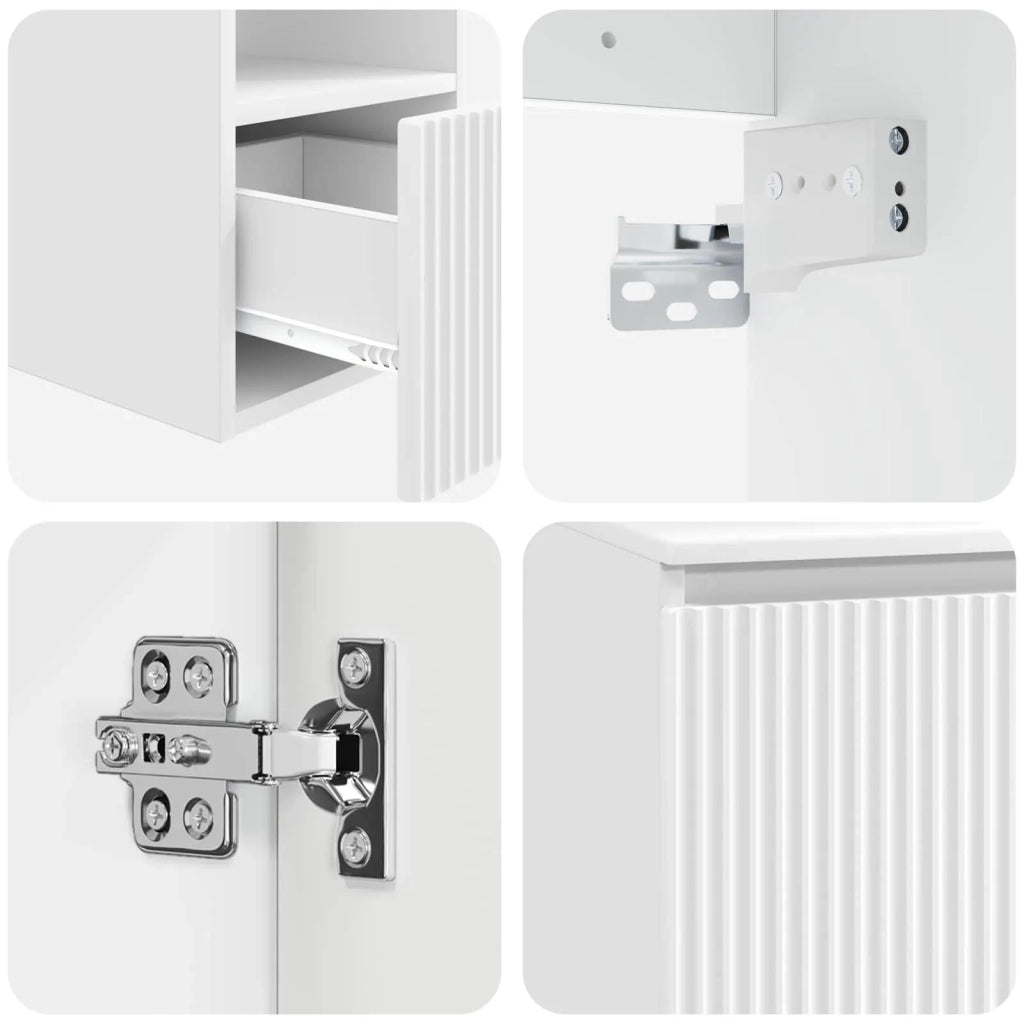 Set di mobili per il bagno 2 pz Bianco Lucido 3404078