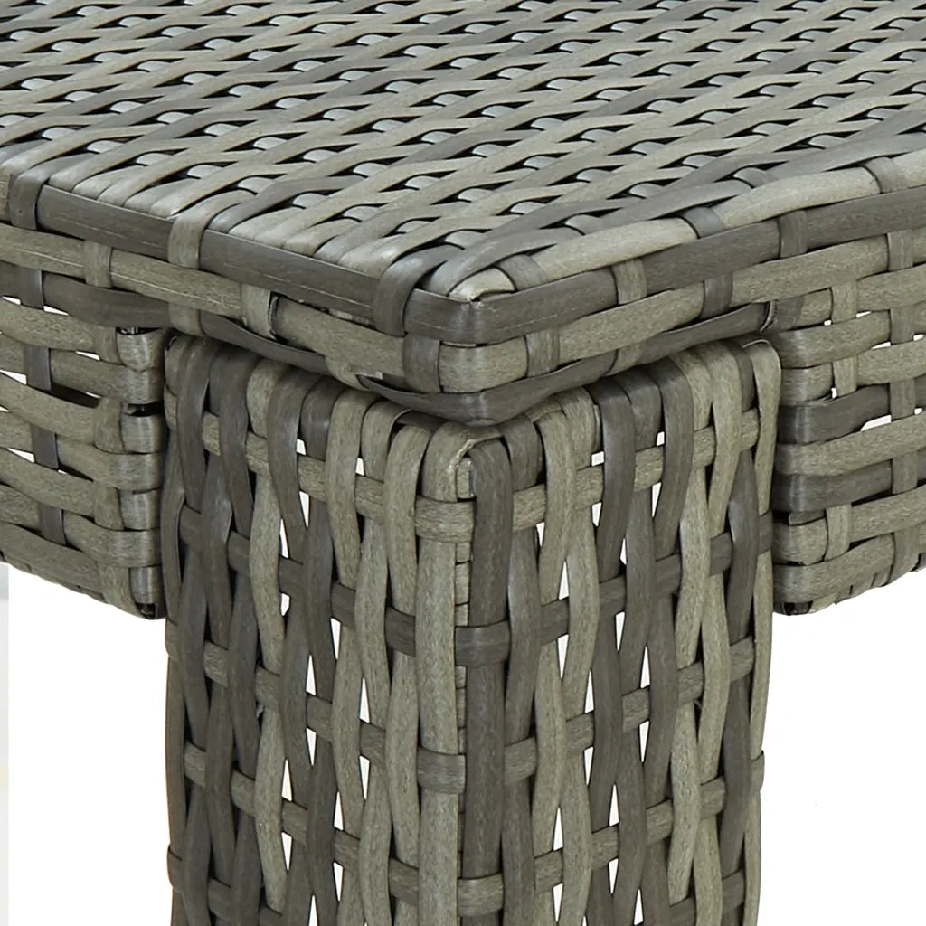 Tavolo da Bar da Giardino | Tavolino da esterno Grigio 100x60,5x110,5 cm Polyrattan