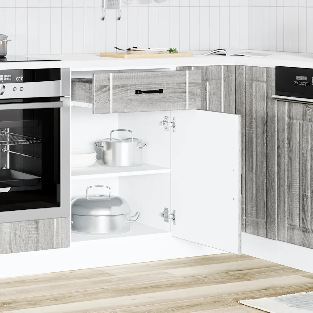 Base da Cucina-Mobile Base da Cucina Lucca Grigio Sonoma in Legno Multistrato 301799