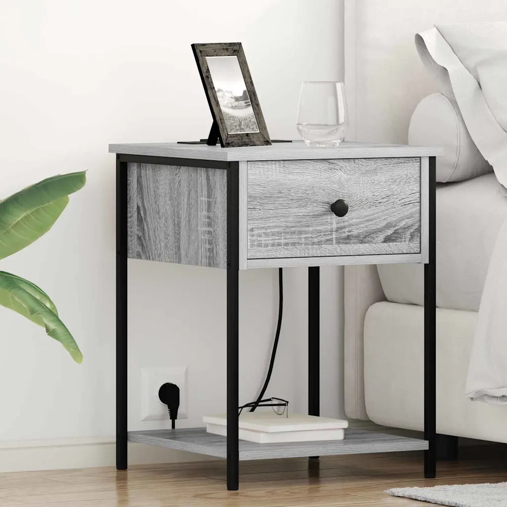 Set di 2 Comodini | Armadio da Notte | Mobiletto da notte Grigio Sonoma 42 x 41 x 56 cm