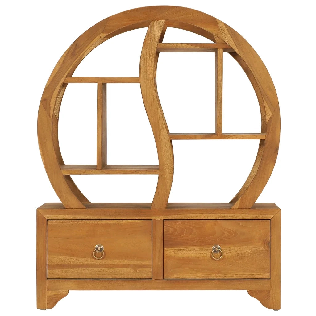 Armadietto con Mensola Yin Yang 68x26x83 cm in Legno di Teak 320773
