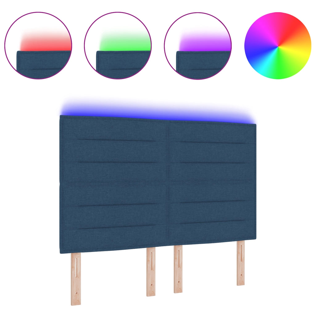 Testata a LED Design Linee Blu 72 cm Tessuto