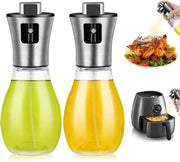 Oliospruzzatore per cucinare, 2 pezzi, 200 ml flacone per spruzzare olio, vetro per frittura ad aria, spray per olio di oliva per condire, oliospruzzatore professionale per insalate, grigliate,