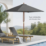 Parasol With Wooden Pole 150x200 Cm Anthracite