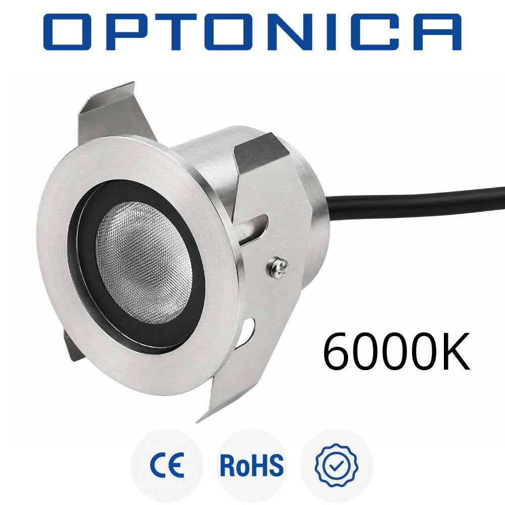 Luce led da incasso a pavimento per esterni e interni *** temperatura colore lampada 6000k bianco freddo, confezione 1