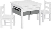 Tavolo per bambini con 2 sedie - costruzione in MDF robusta - moderno e divertente - adatto a ogni camera da bambino - sicuro e pratico - bianco